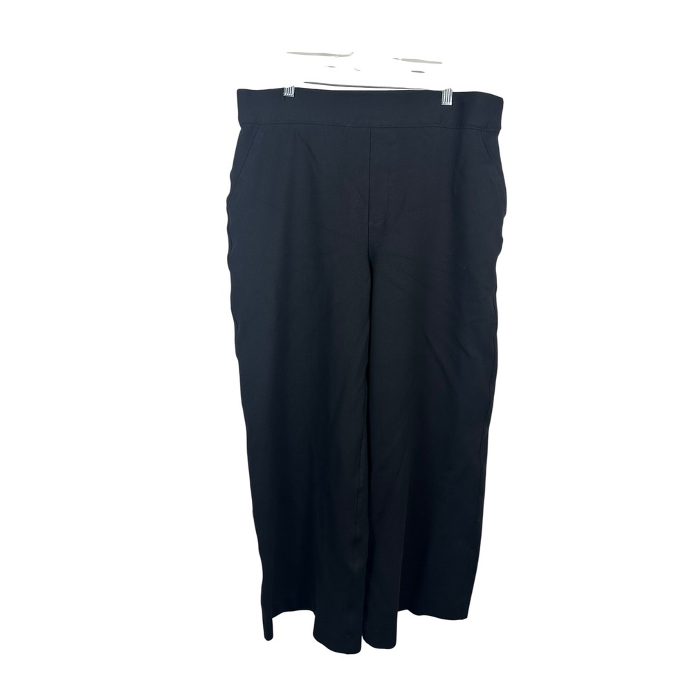 Spanx The Perfect Pant Women 1X Black Excellent Wide Leg Ponte Trousers